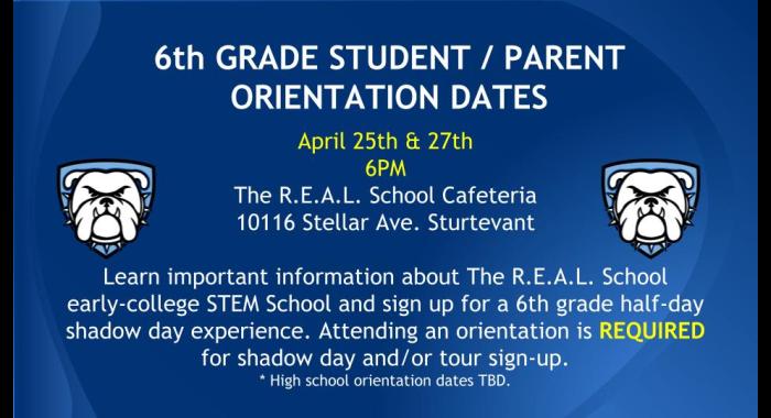 REAL School 6th Grade Orientation 2023