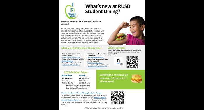 RUSD Student Dining BTS Parent Communication